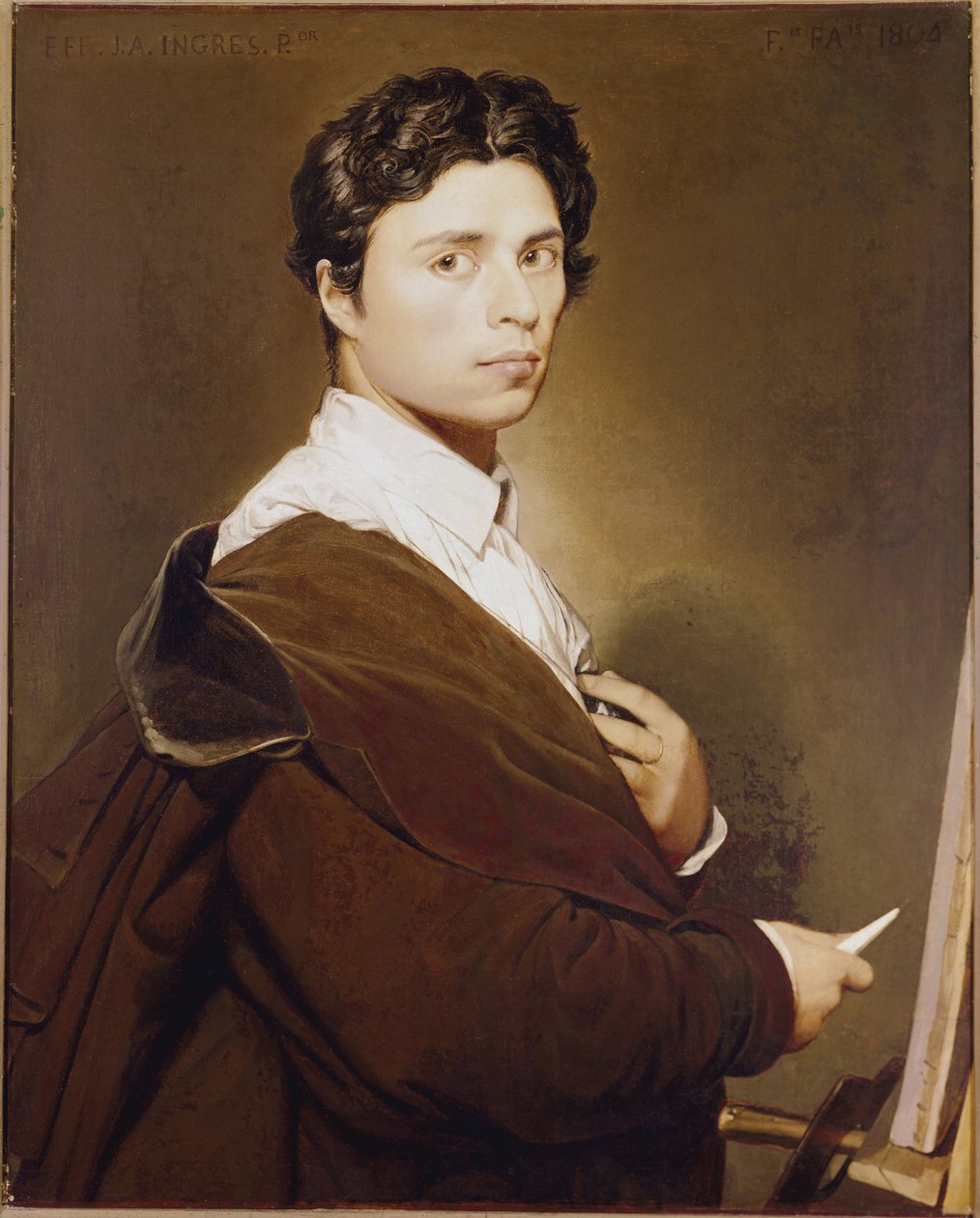 Self-Portrait at 24 Years - Painting by Jean Auguste Dominique Ingres (1780-1867) Oil on canvas by Jean Auguste Dominique Ingres