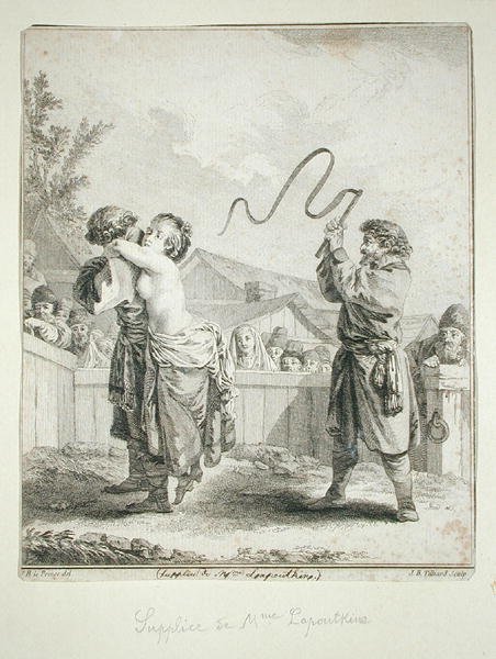 Supplication of Madame Lapoutkine, engraved by Jean Baptiste Tilliard by Jean Baptiste (after) Le Prince