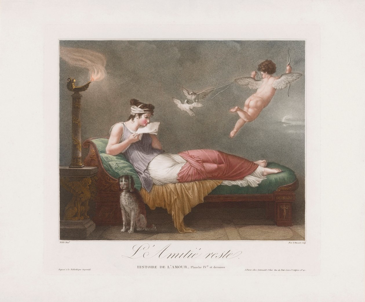 Cupid Delivers a Love Letter by Jean Baptiste (after) Mallet