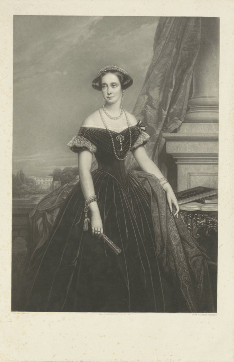 Portrait of Louisa Augusta Wilhelmina Amalia of Prussia, Wife of Prince Frederick after Nic. De Keyser by Jean Baptiste Alfred Cornilliet