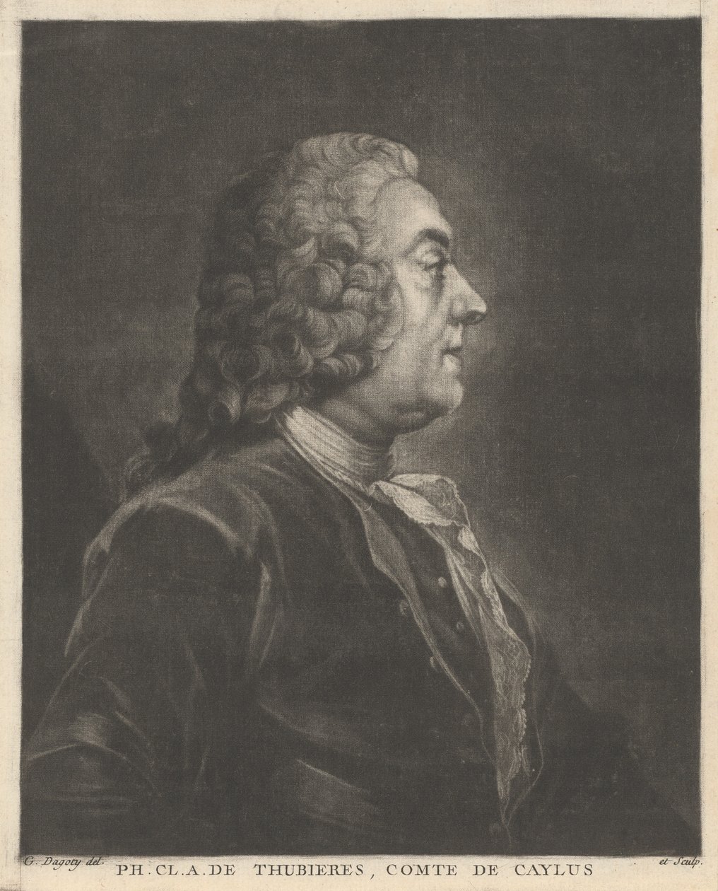 Ph. Cl. A. de Thubières, Comte de Caylus by Jean Baptiste André Gautier Dagoty