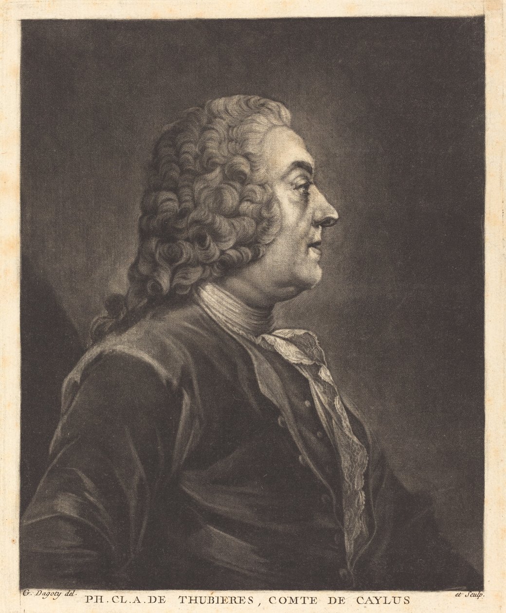 Ph. Cl. A. de Thubières, Comte de Caylus by Jean Baptiste André Gautier Dagoty