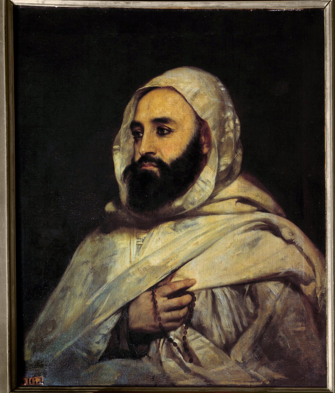 Portrait of Ben Mahi Ed Din Abd El Kader by Jean Baptiste Ange Tissier