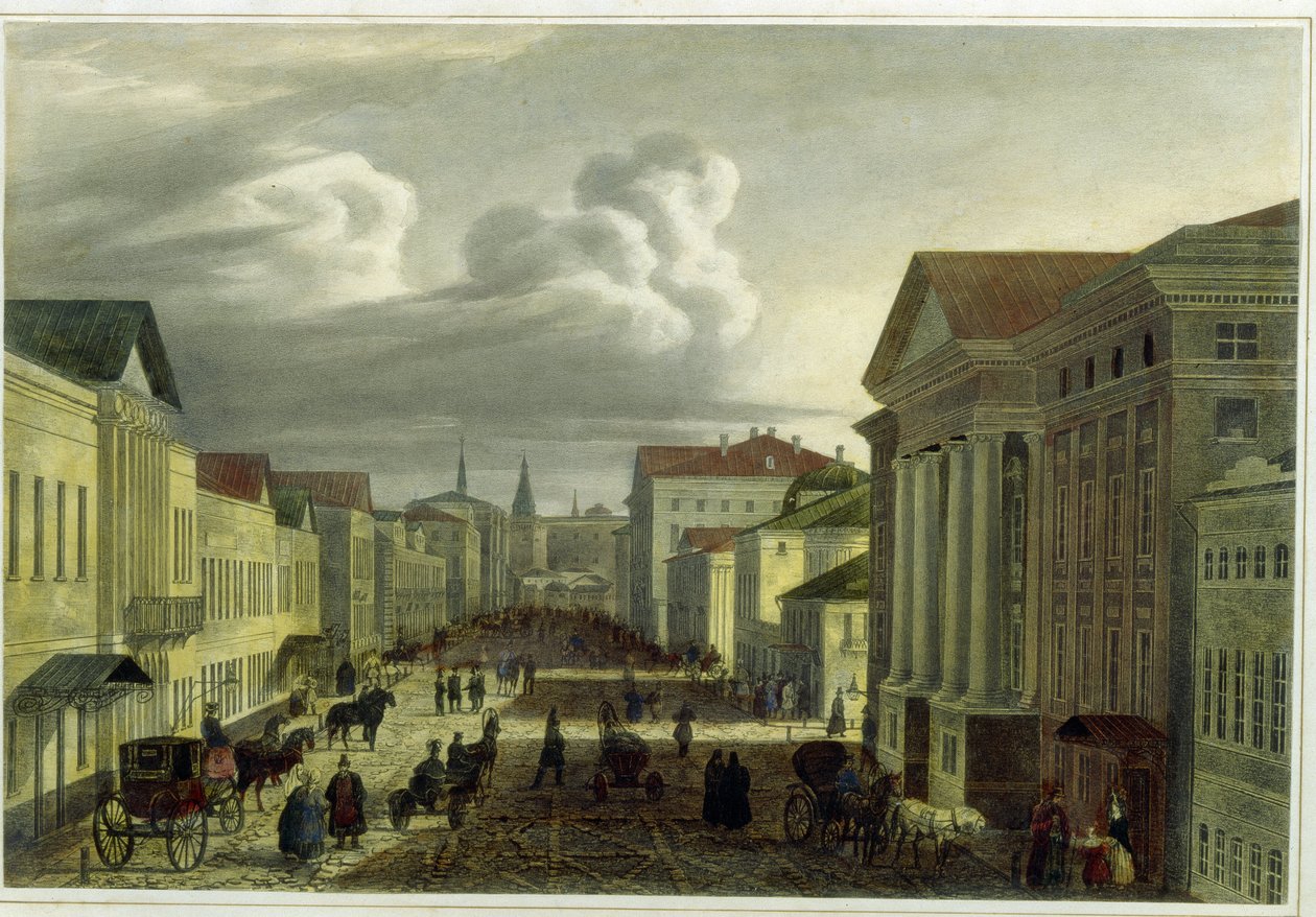 Tverskaya Street in Moscow by Jean Baptiste Antoine Cadolie