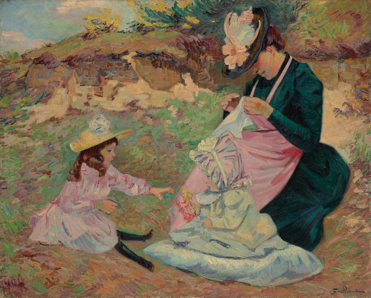 Madame Guillaumin and Her Daughters by Jean Baptiste Armand Guillaumin
