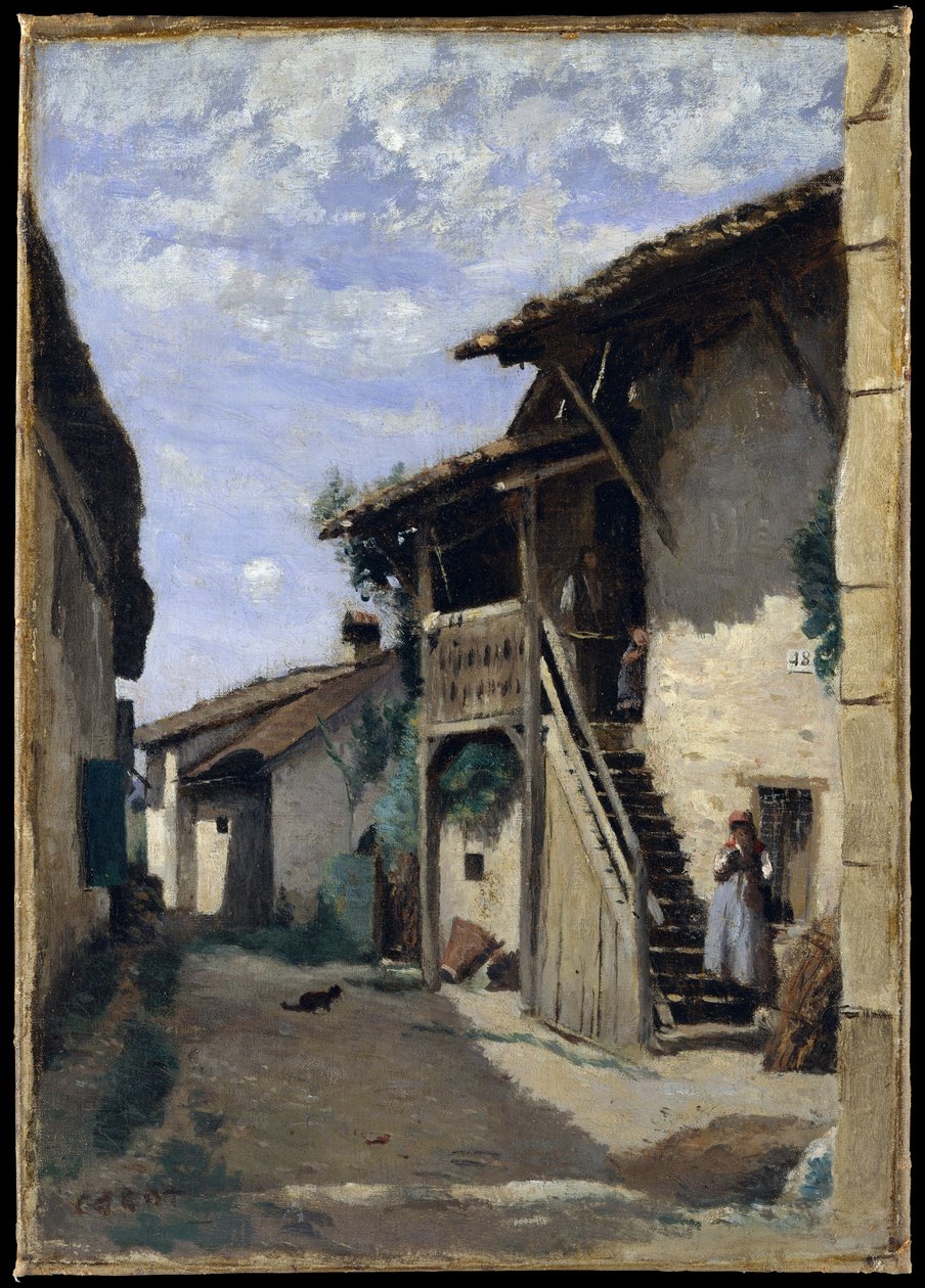 A Village Street, Dardagny by Jean Baptiste Camille Corot