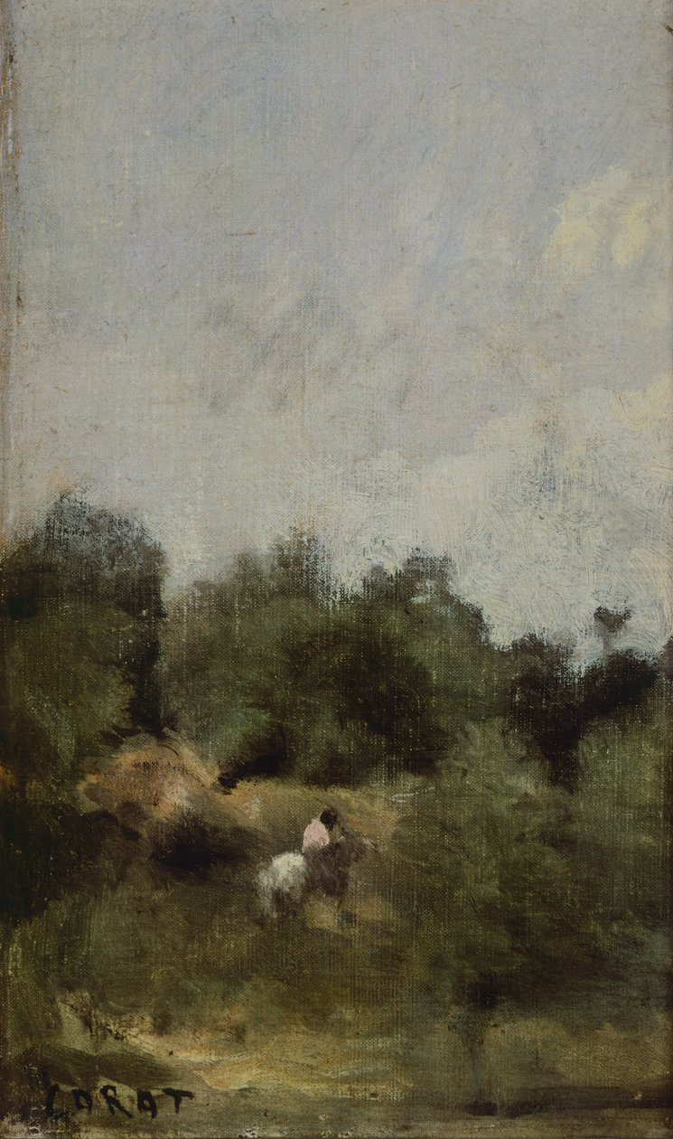 A rider in the country by Jean Baptiste Camille Corot