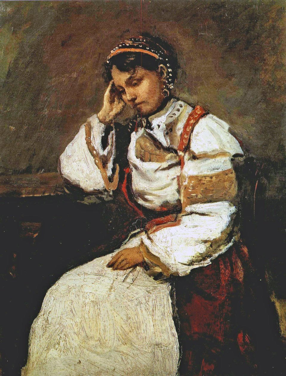 The Dreaming Bohemian, 1865-70 by Jean Baptiste Camille Corot