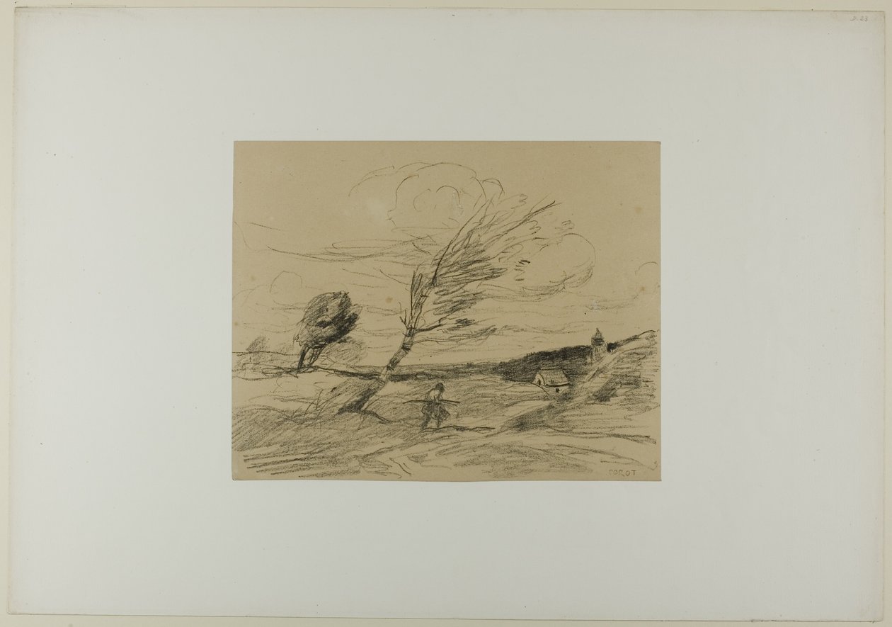 Gust of Wind by Jean Baptiste Camille Corot