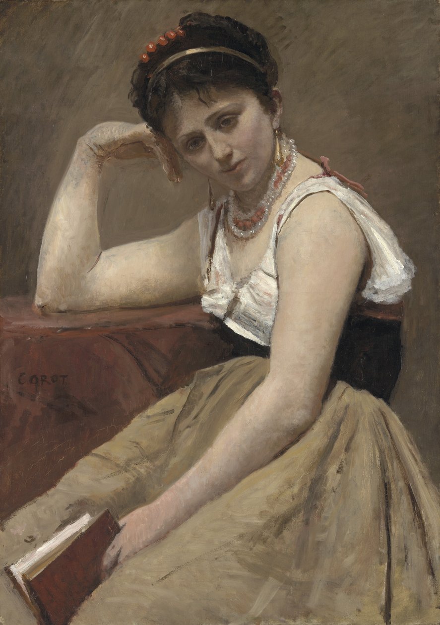 Interrupted Reading by Jean Baptiste Camille Corot