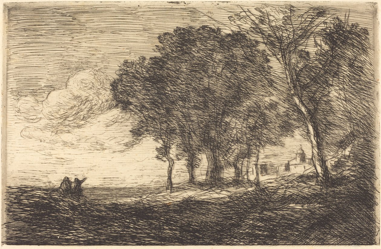 Italian Landscape by Jean Baptiste Camille Corot