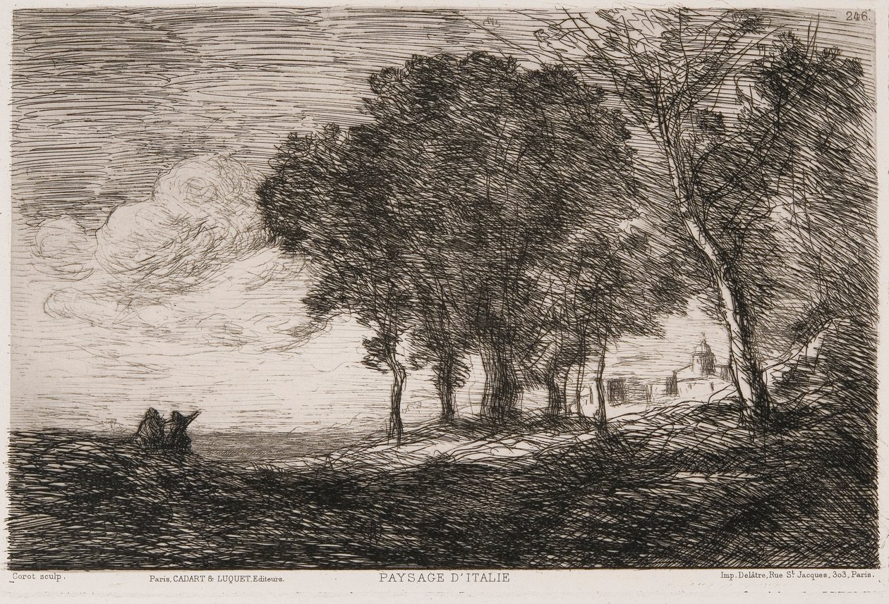 Italian Landscape by Jean Baptiste Camille Corot