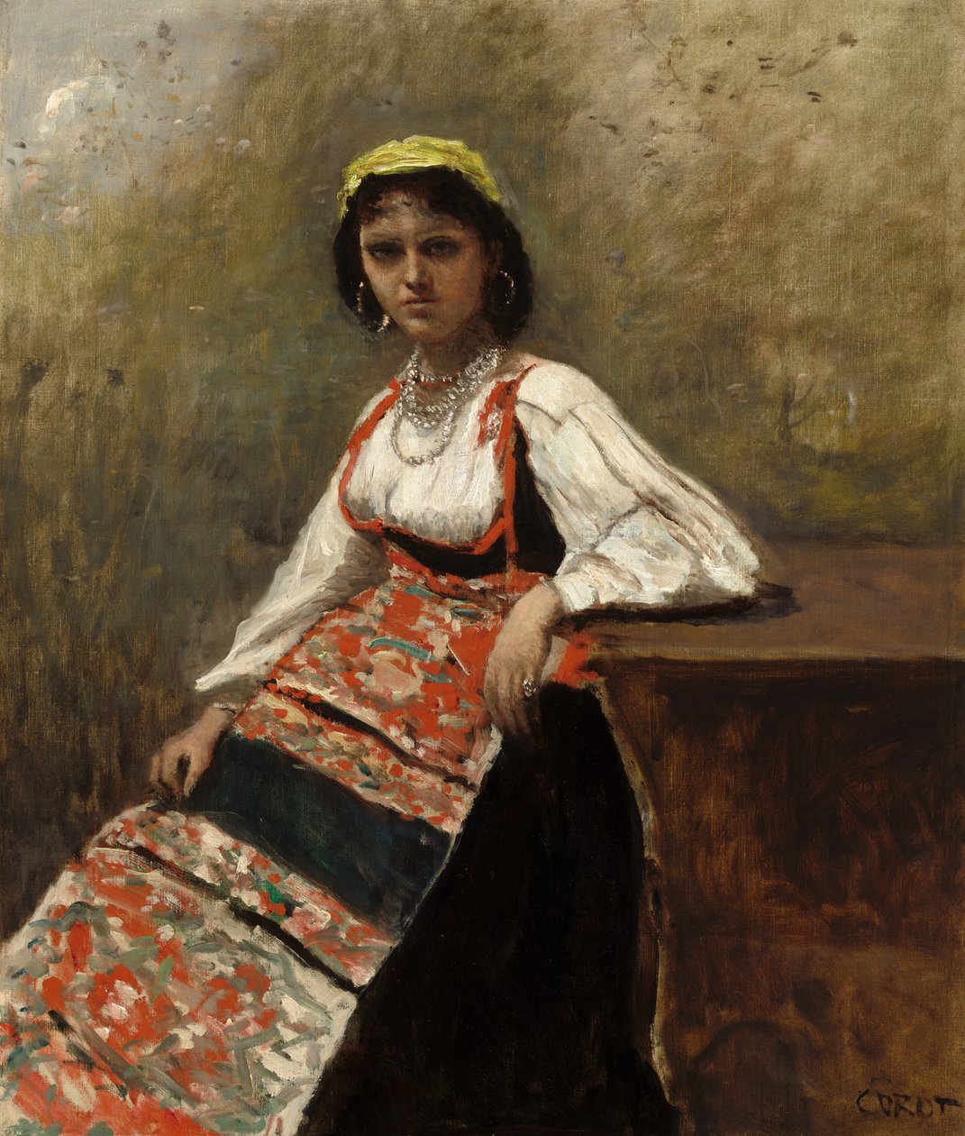 Italian Woman (La Morieri) by Jean Baptiste Camille Corot