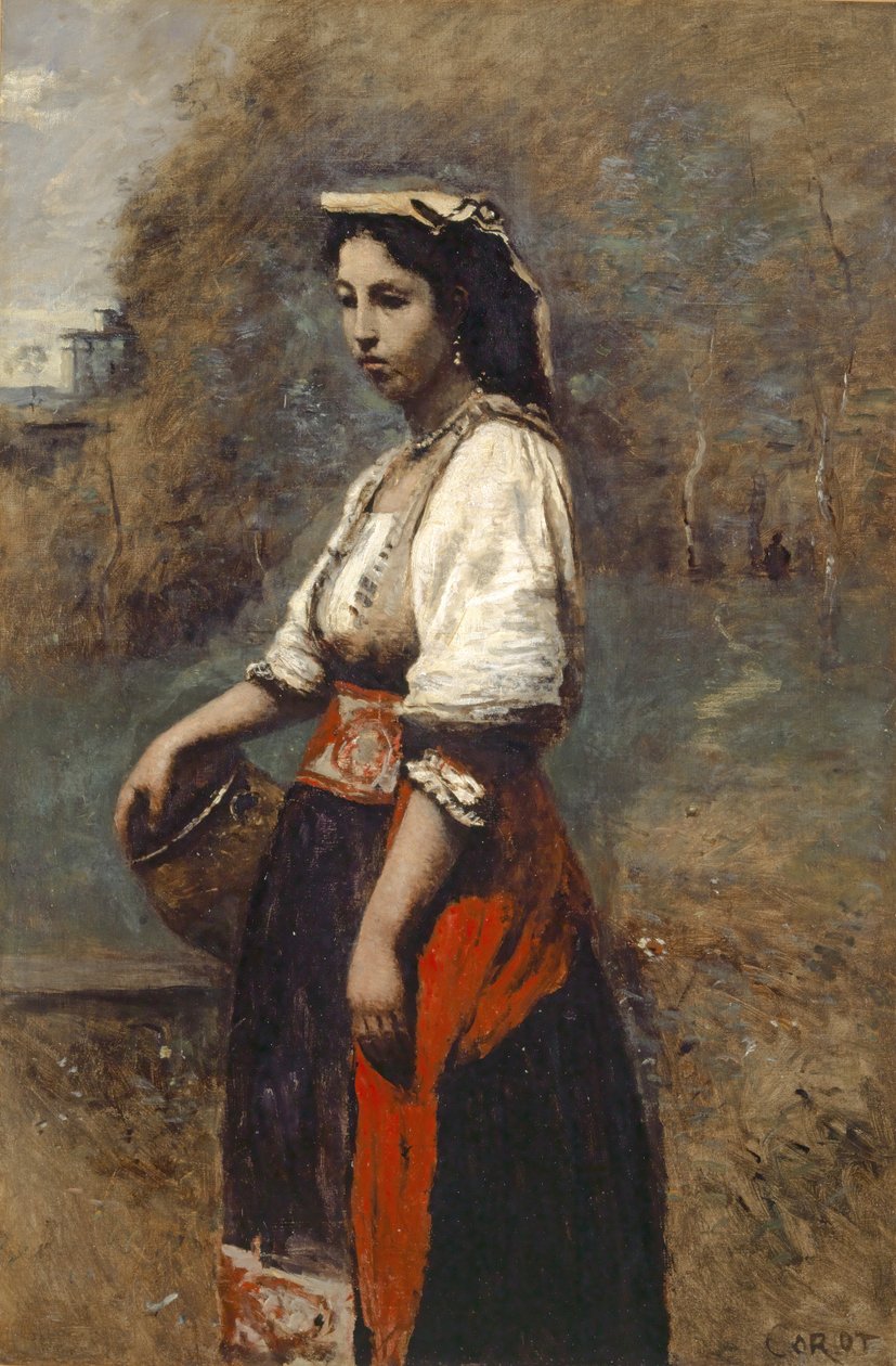Italian Woman at the Well by Jean Baptiste Camille Corot