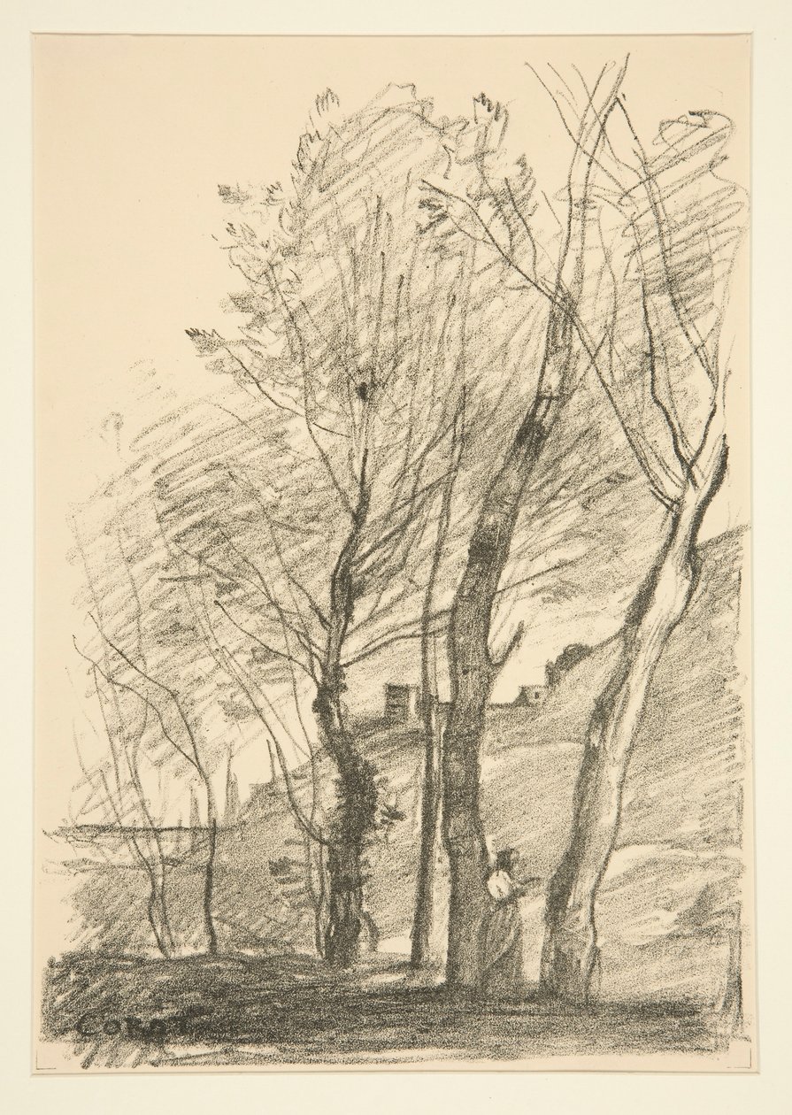Reading Beneath the Trees by Jean Baptiste Camille Corot