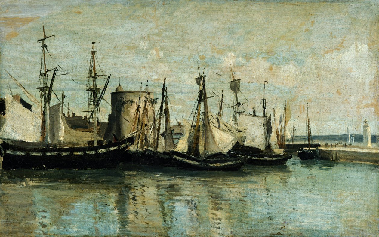 La Rochelle, entrance to dry dock by Jean Baptiste Camille Corot