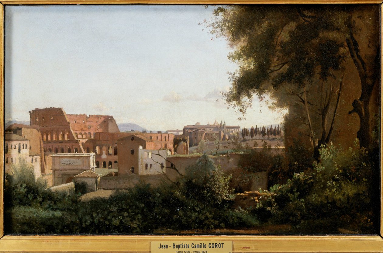 The Colosseum, seen from the Farnese Gardens by Jean Baptiste Camille Corot