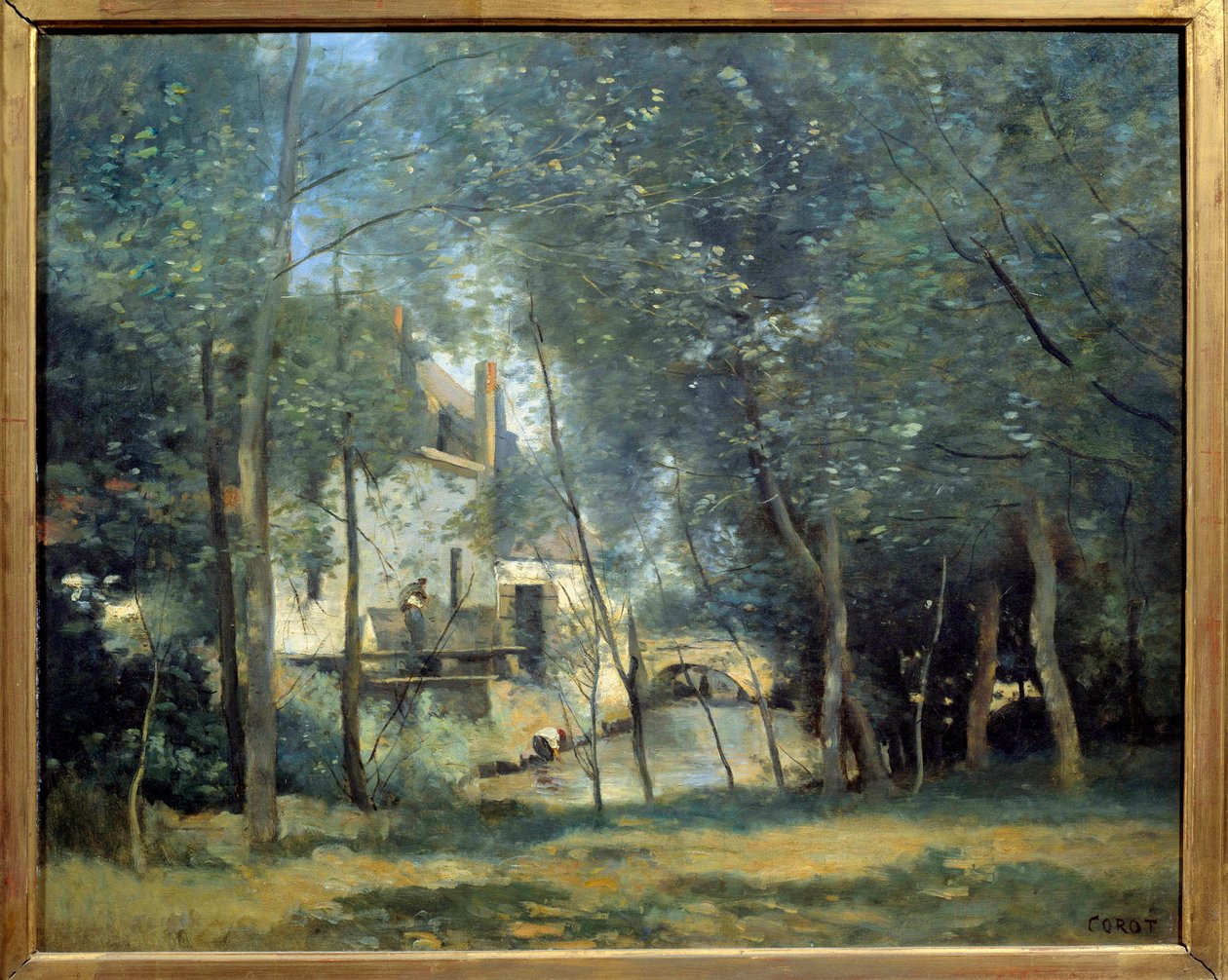 Le Moulin de Saint-Nicolas-Lez-Arras. Painting by Camille Corot (1796-1875) 1874 by Jean Baptiste Camille Corot