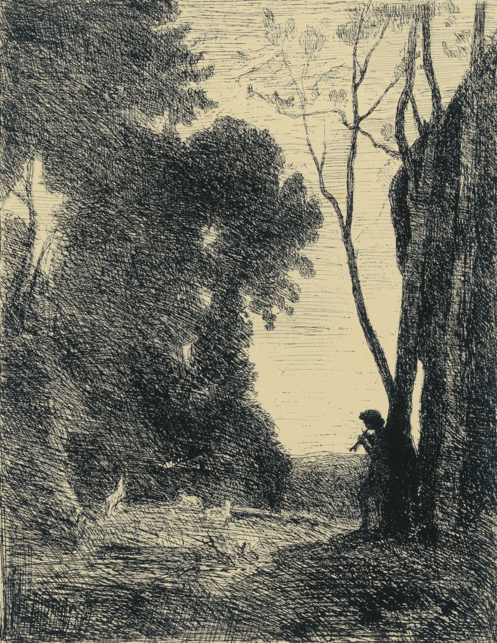 The Little Shepherd, 2nd Plate by Jean Baptiste Camille Corot
