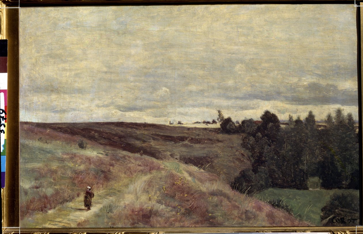 Heather Covered Hills Near Vimoutiers by Jean Baptiste Camille Corot