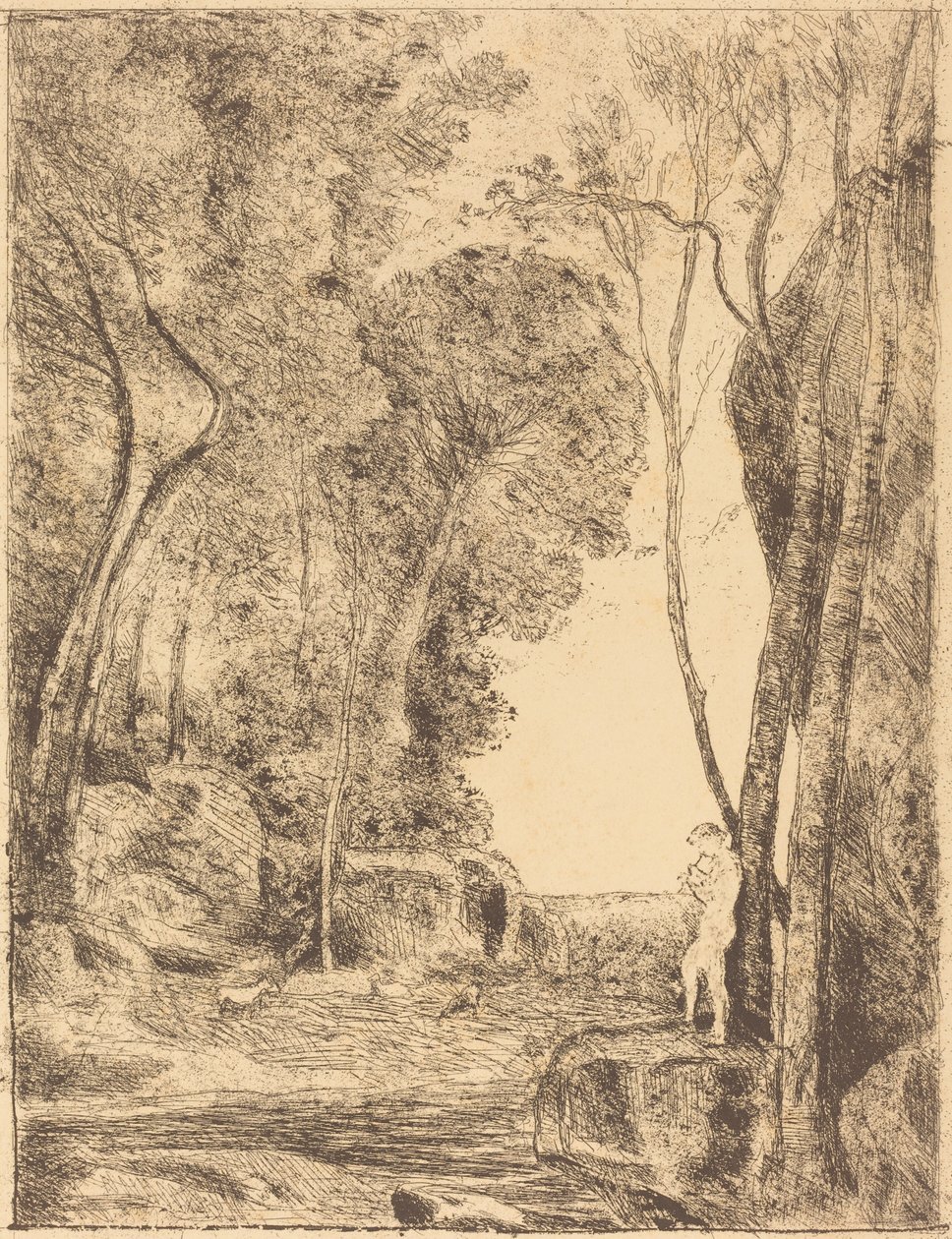 Little Shepherd by Jean Baptiste Camille Corot