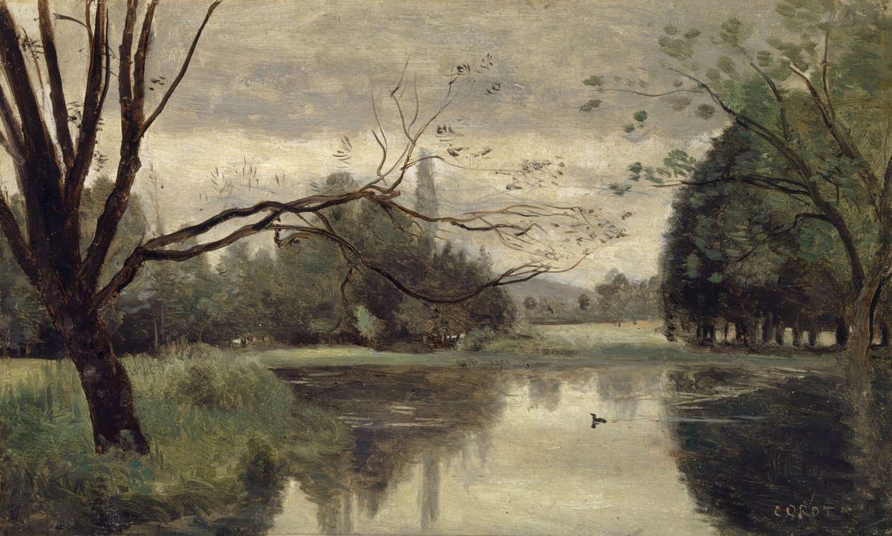 The duck pond, 1855-1859 by Jean-Baptiste-Camille Corot