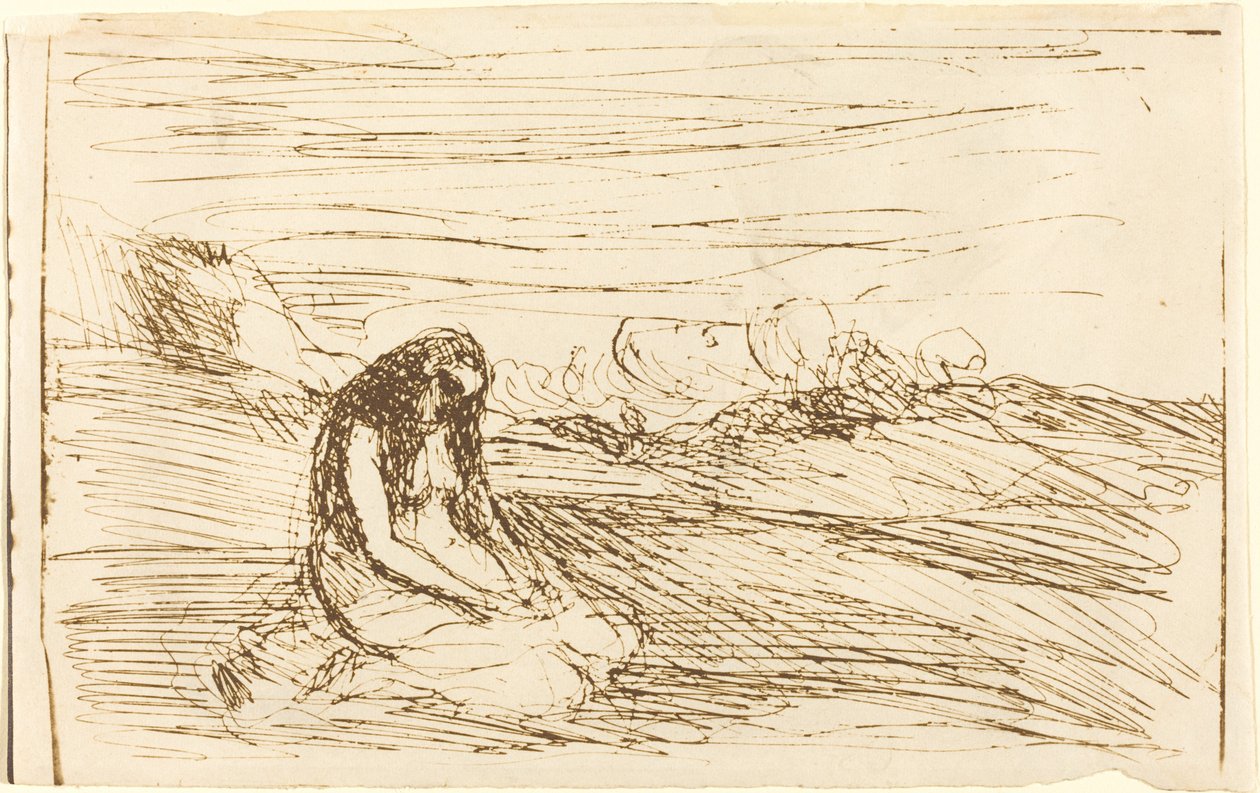 Mary Magdalene in Meditation by Jean Baptiste Camille Corot