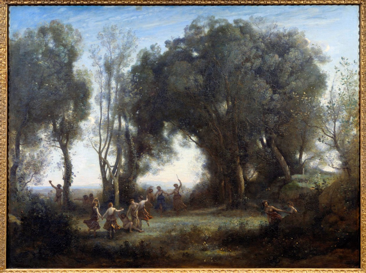 Matinee, nymphs dance. Painting by Camille Corot (1796-1875) by Jean Baptiste Camille Corot