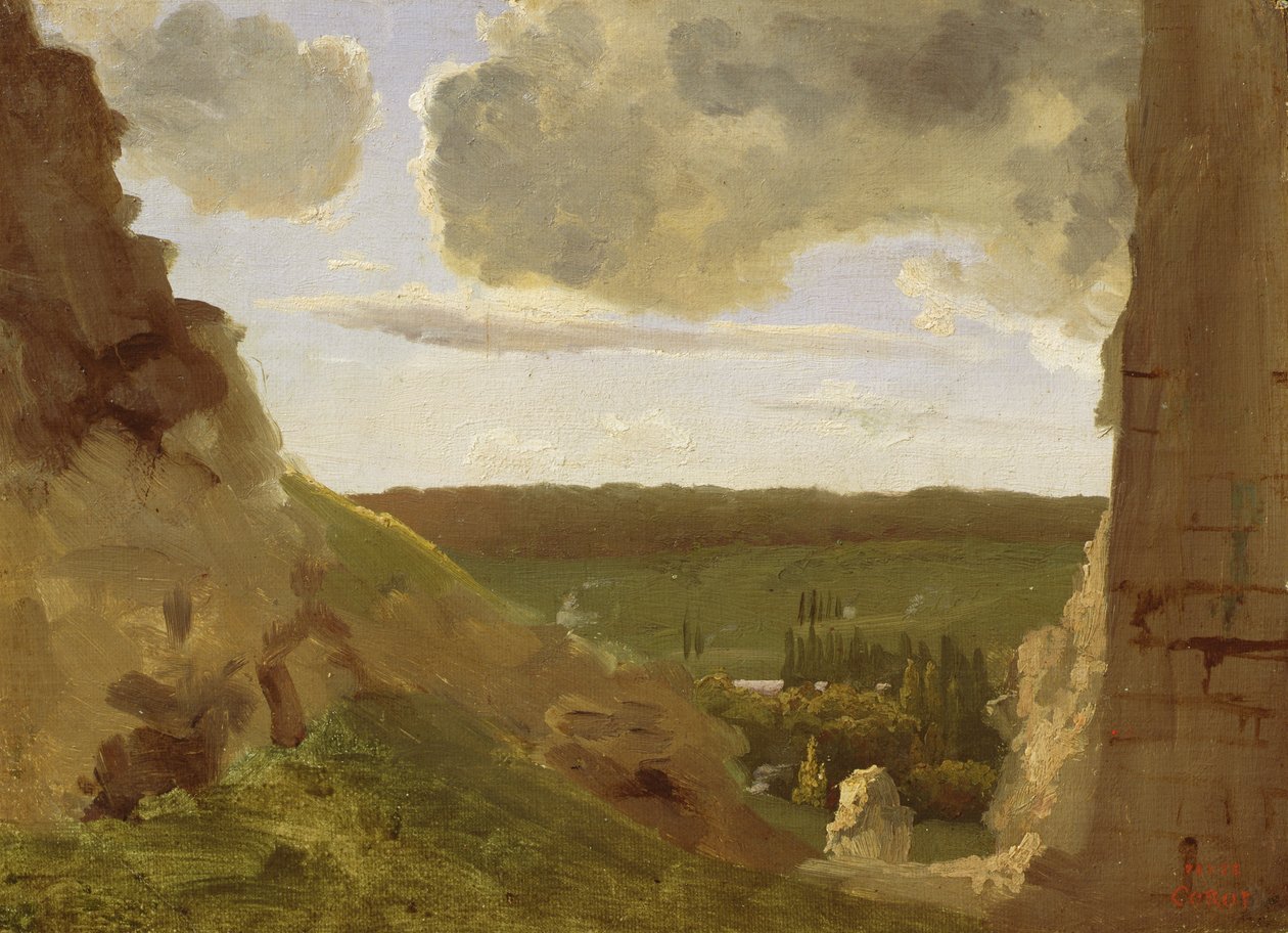 Medieval Ruins by Jean Baptiste Camille Corot