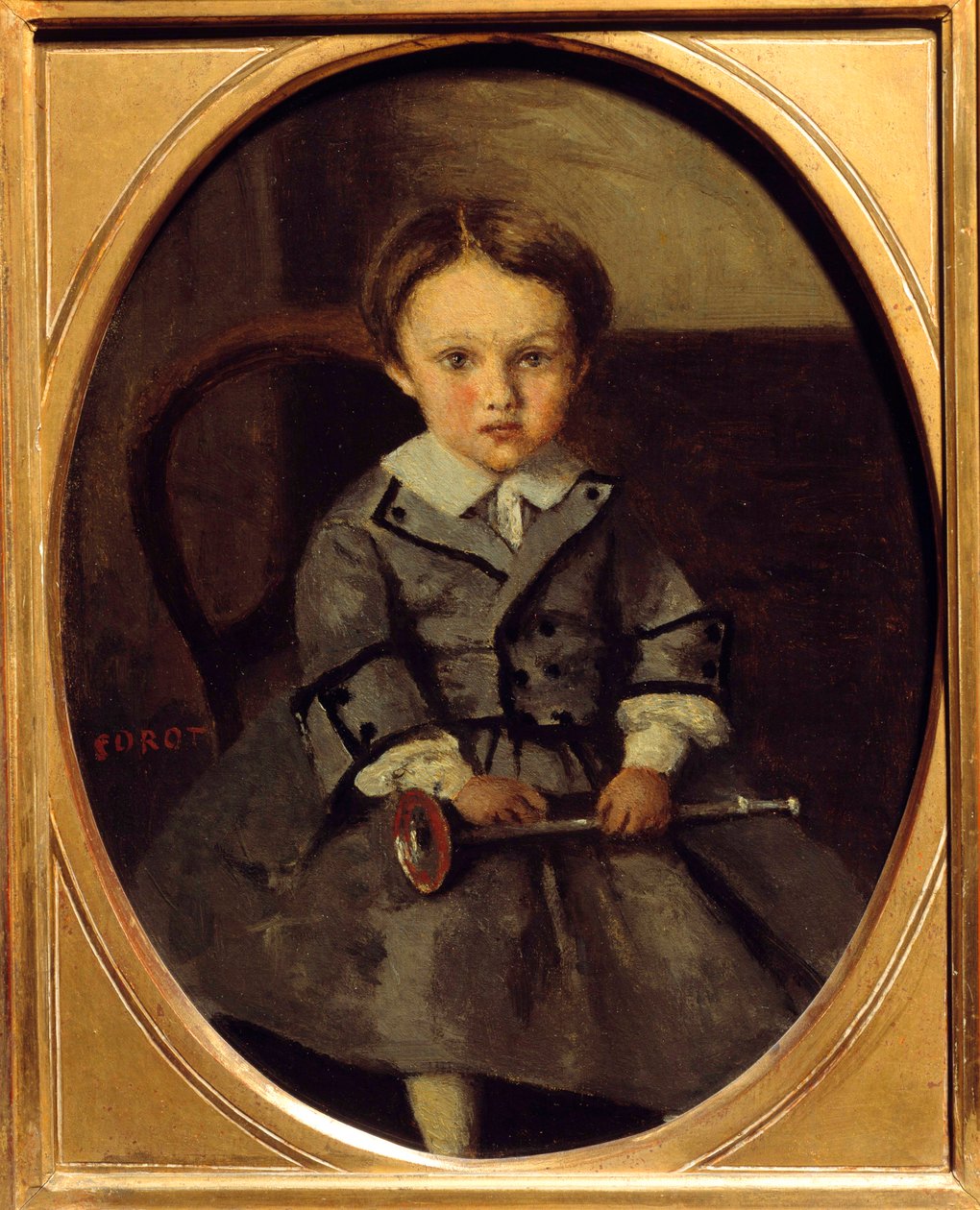 Portrait of Maurice Robert (1853-1925), son of Francois Robert, friend of Corot by Jean Baptiste Camille Corot