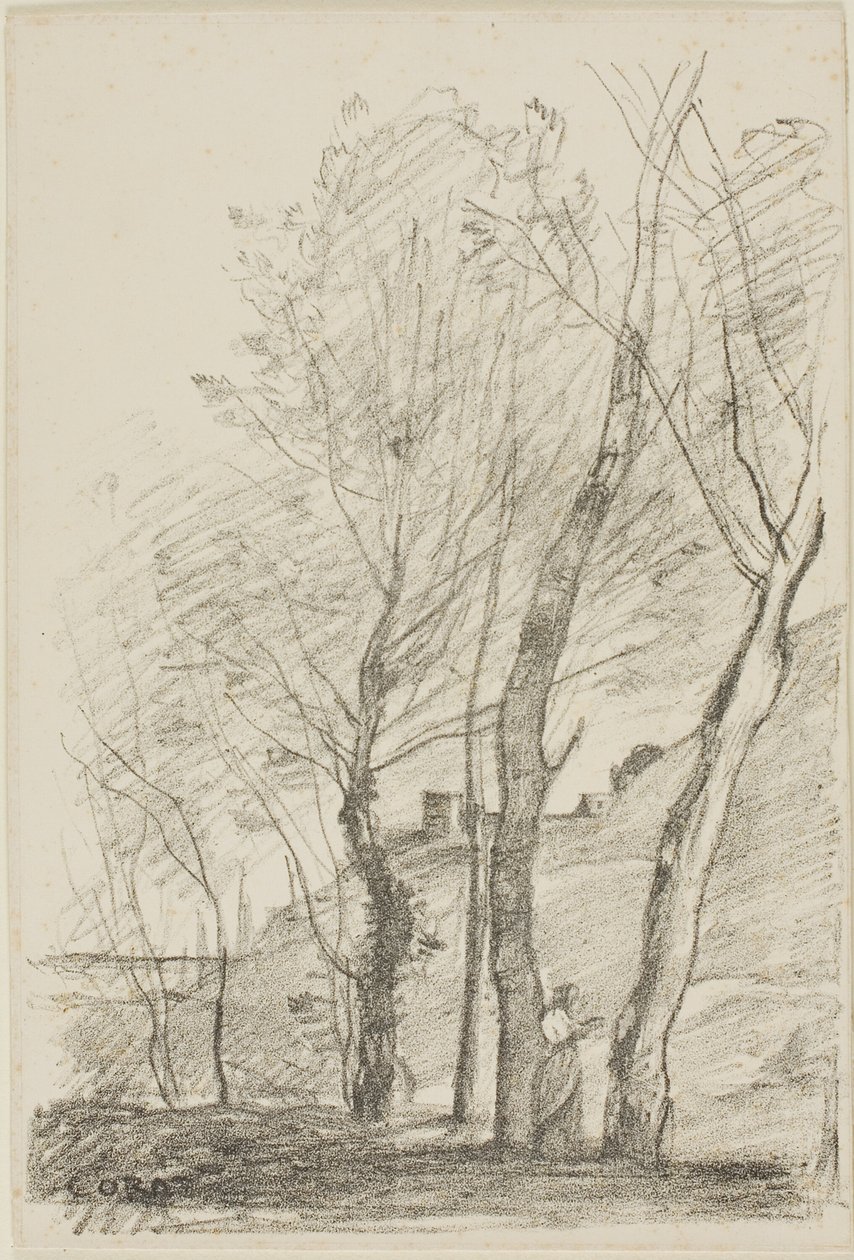 Reading Beneath the Trees by Jean-Baptiste-Camille Corot