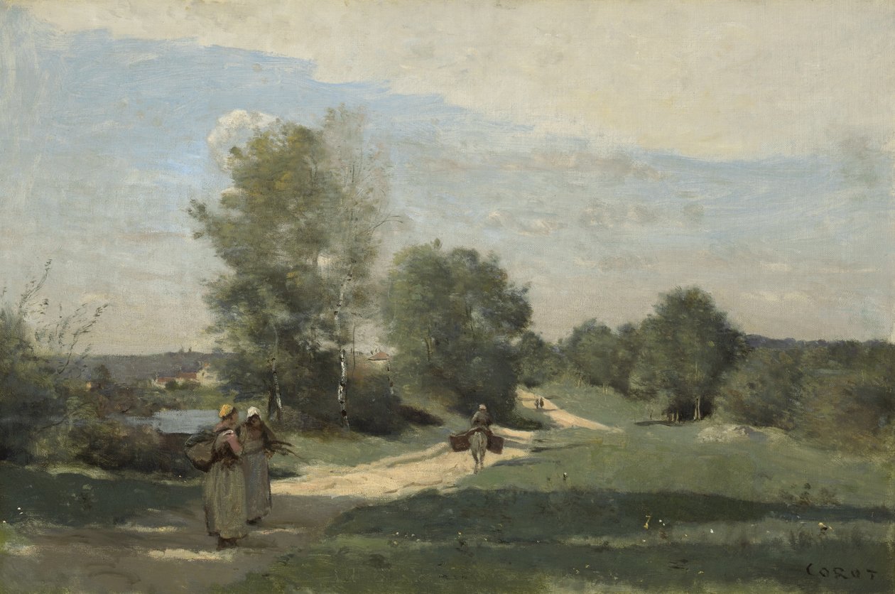 Road by the Water by Jean Baptiste Camille Corot