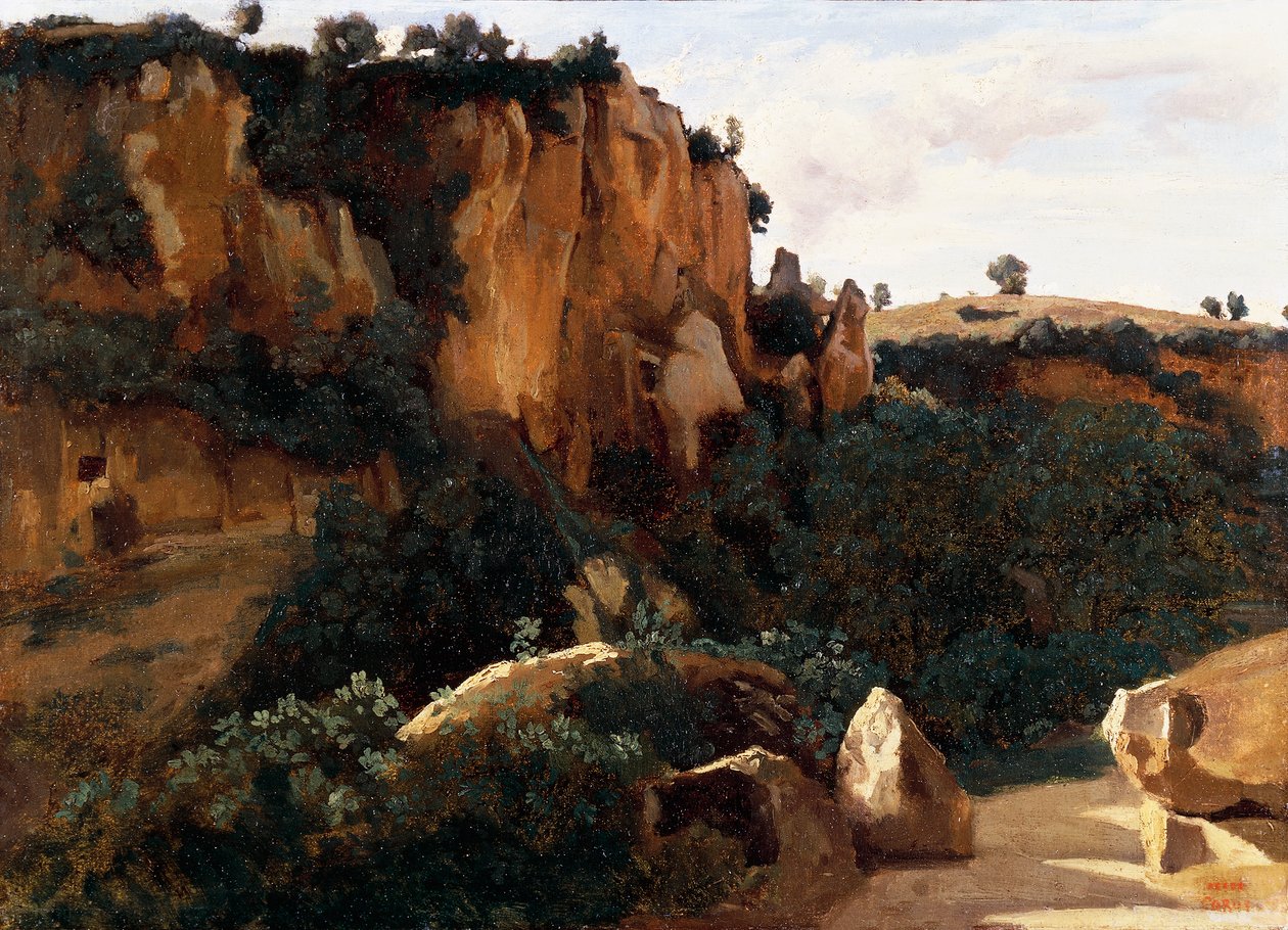 Rocky Forest Valley at Civita Castellana by Jean Baptiste Camille Corot