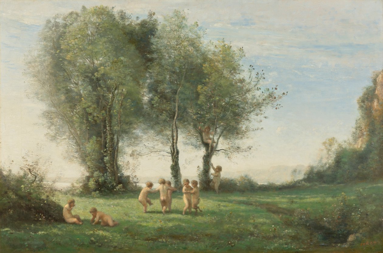 Round of Loves; Sunrise by Jean Baptiste Camille Corot
