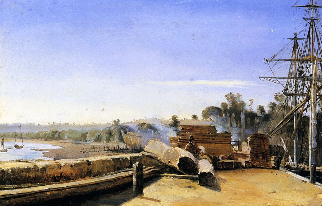 Shipyard in Honfleur, c.1823 by Jean Baptiste Camille Corot