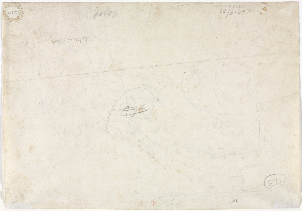 Sketch for a Landscape (verso) by Jean Baptiste Camille Corot