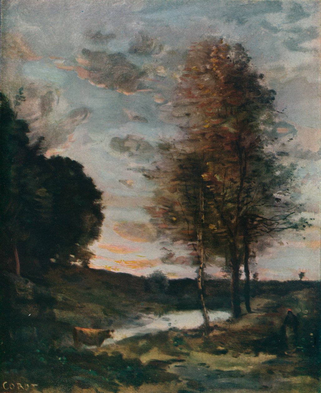 Sunset, c1910 by Jean Baptiste Camille Corot