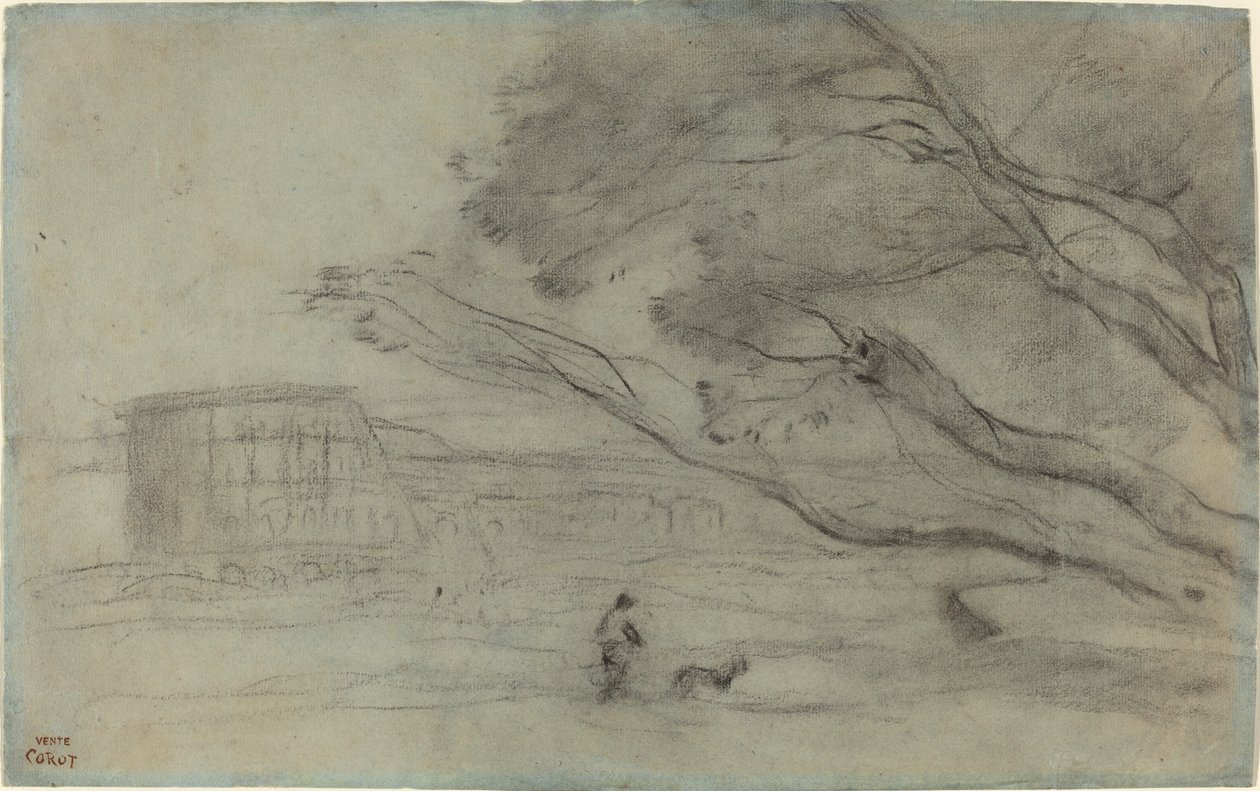Souvenir: Roman Landscape with the Colosseum by Jean Baptiste Camille Corot