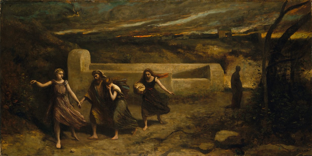 The Burning of Sodom by Jean Baptiste Camille Corot