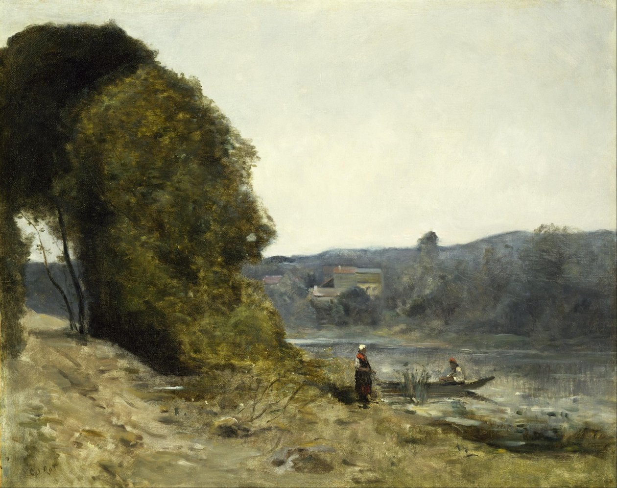 The Departure of the Boatman by Jean Baptiste Camille Corot
