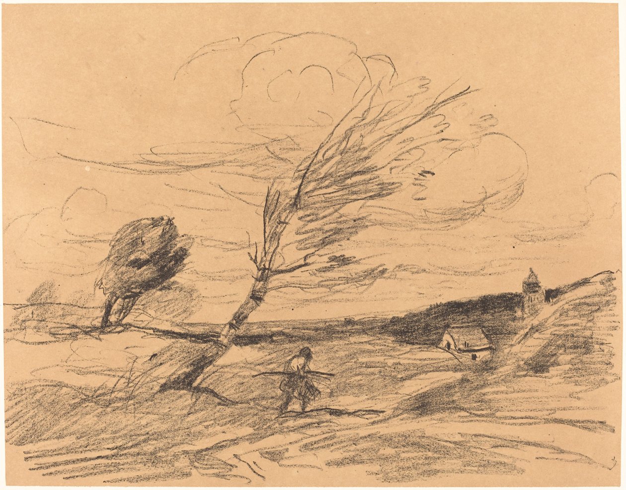 The Gust of Wind, 1871 by Jean Baptiste Camille Corot