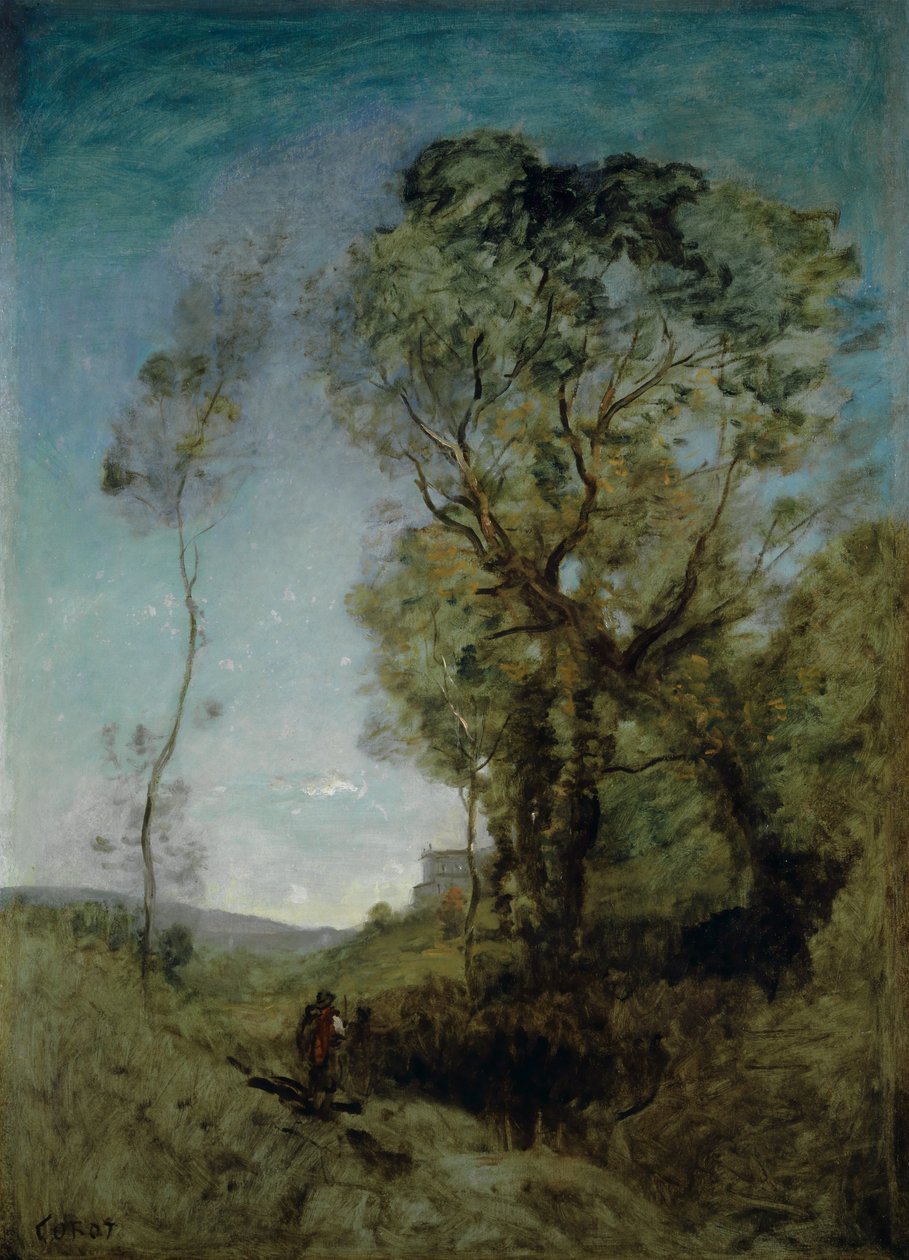 The Italian Villa behind the Pines, 1855-65 by Jean Baptiste Camille Corot