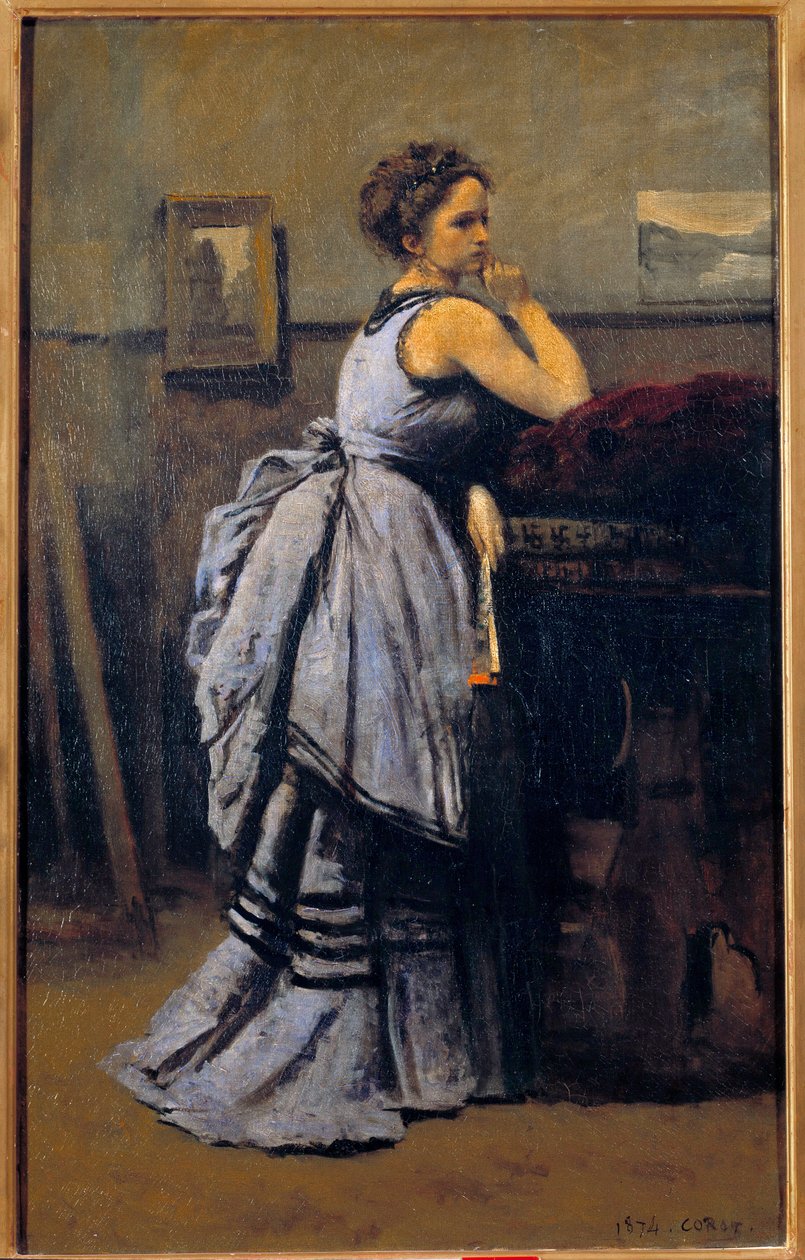 The Lady in Blue by Jean Baptiste Camille Corot