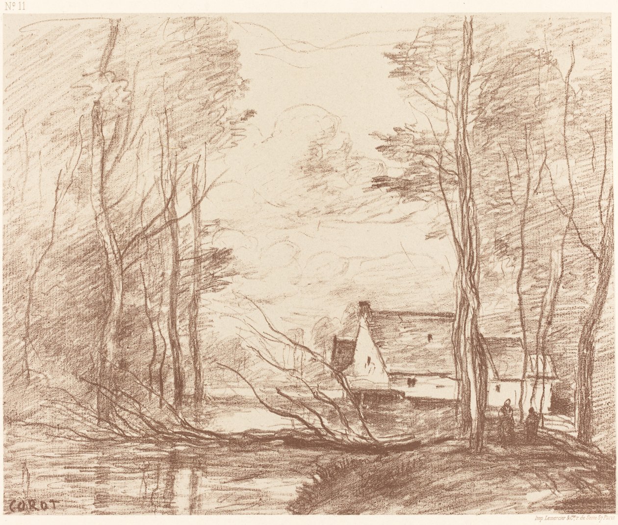 The Mill of Cuincy, near Douai by Jean Baptiste Camille Corot