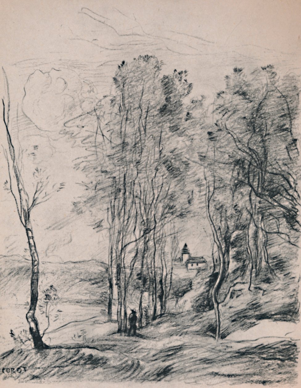 The Steeple of Saint-Nicolas-Les-Arras by Jean Baptiste Camille Corot