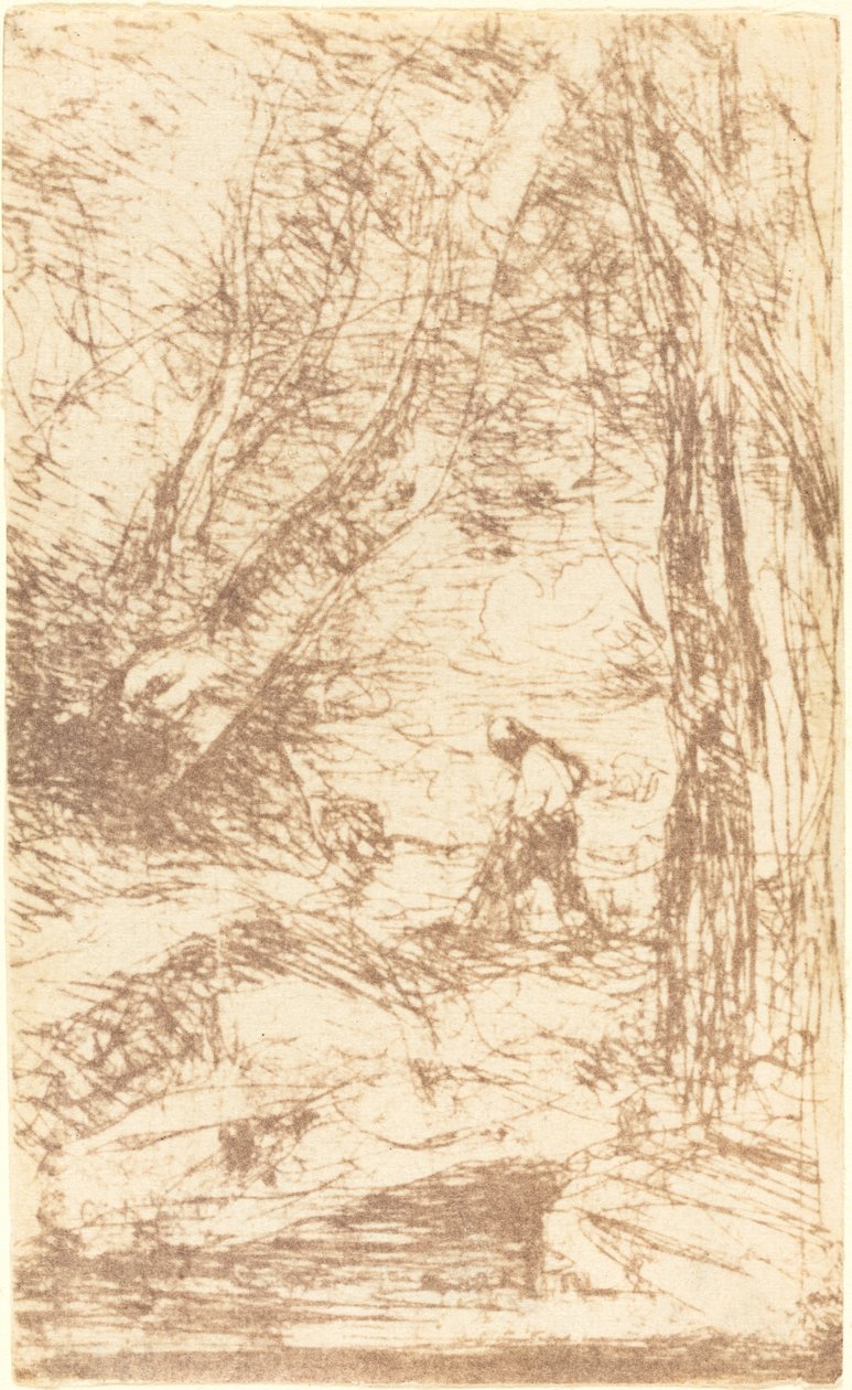 The Woodcutter of Rembrandt by Jean Baptiste Camille Corot