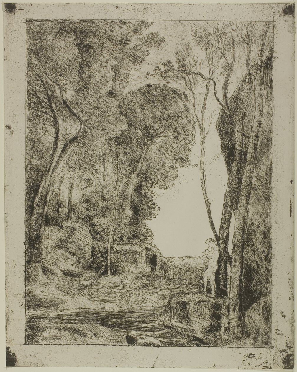 The Young Shepherd, First Plate by Jean Baptiste Camille Corot