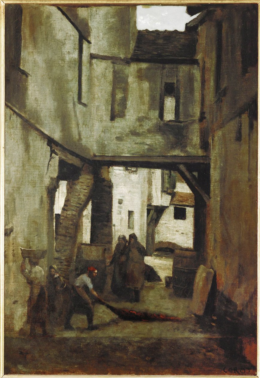 The Tanneries of Mantes, France by Jean Baptiste Camille Corot