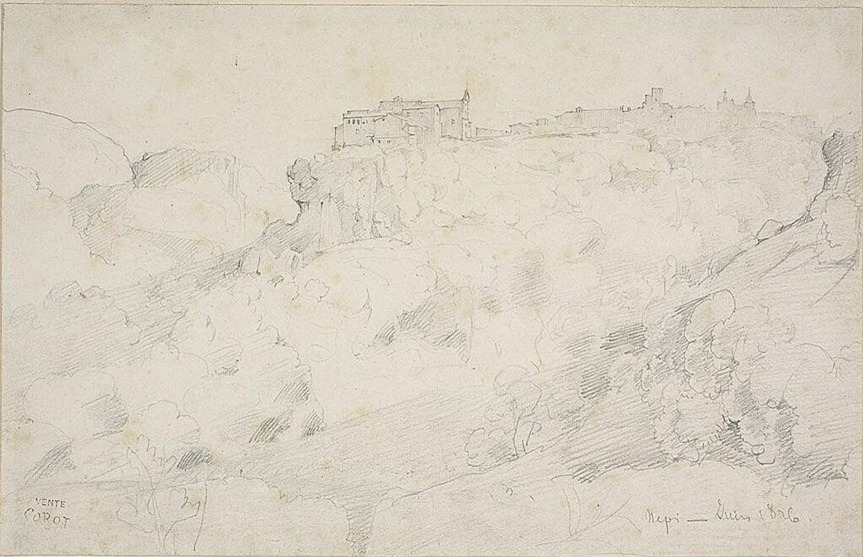 View of Nepi by Jean Baptiste Camille Corot