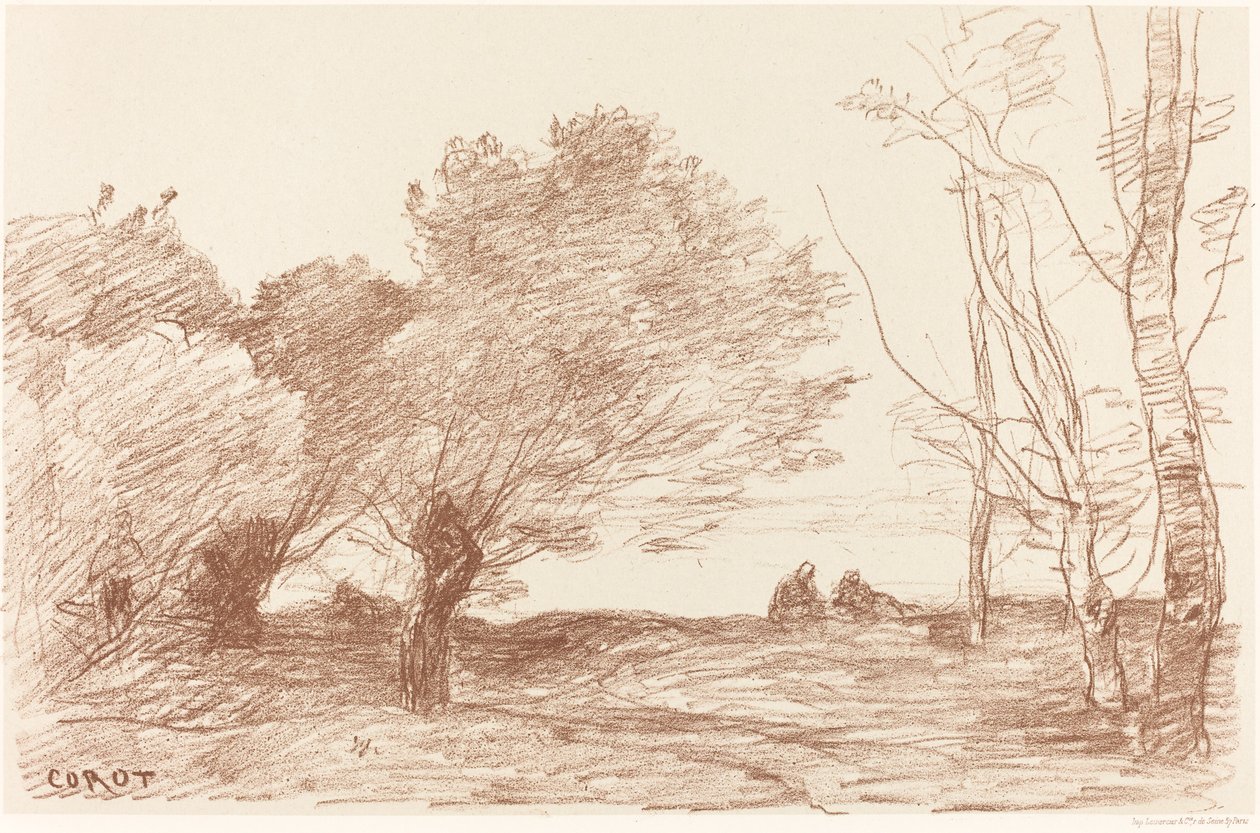 Willows and White Poplars by Jean Baptiste Camille Corot